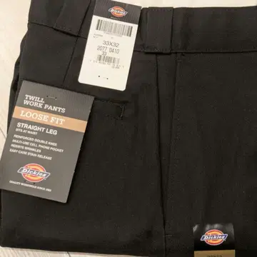 택 포함 새상품 디키즈 DICKIES 더블니 블랙 33 32
