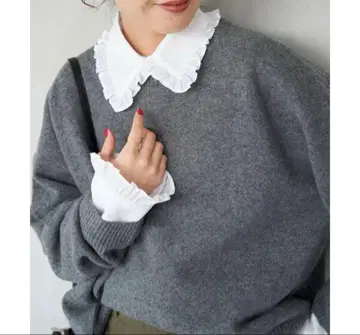 스픽앤스팬 프릴 칼라 블라우스 화이트 미사용 새상품