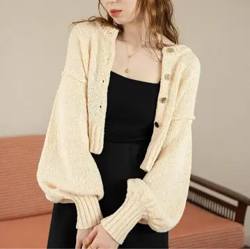 hinari 뉴앙스 버튼 숏 가디건