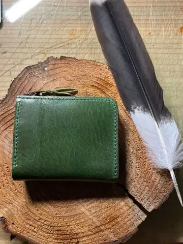 l자 지퍼 지갑 미니 그린