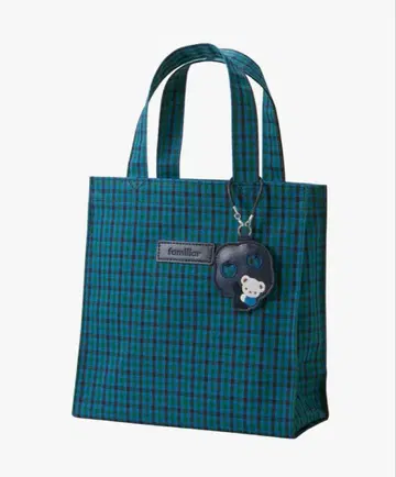 familiar 파미리아 토트백 파랑 깅엄 체크 체크 스몰