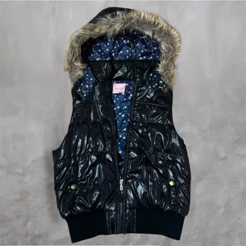 퍼 다운 베스트 별 패턴 star 블랙 갸루 남자