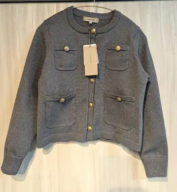 [ 미사용 새상품 ] 저스길리티 반짝이는 니트 자켓 S