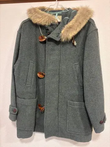 그레이 더플 코트 퍼 포함