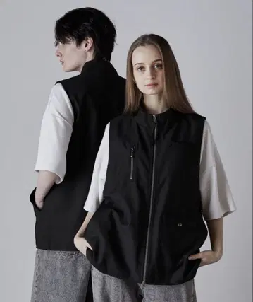 CLEL /Loose High Neck Design Vest