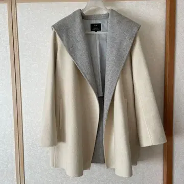 23구 미들 기장 코트 아이보리 울