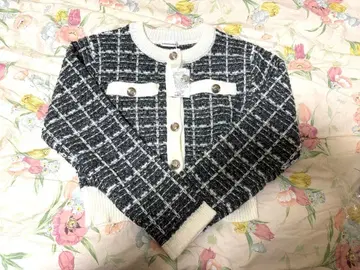 내추럴 꾸뛰르 트위드풍 가디건