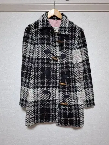 ALBA ROSA 롱 코트 체크 무늬 프리 사이즈
