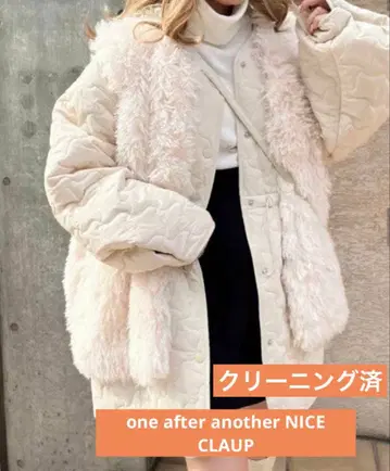 NICE CLAUP 인조 모피 베스트 포함 퀼팅 코트