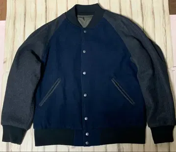 워크맨 바시티 자켓 리버서블 네이비/그레이 울