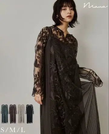 niana 에스닉 사이드 플리츠 원피스 브라운 M 사이즈