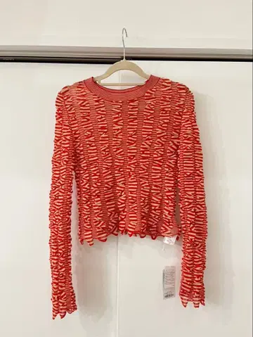 KBF 셔링 컴팩트 니트 레드