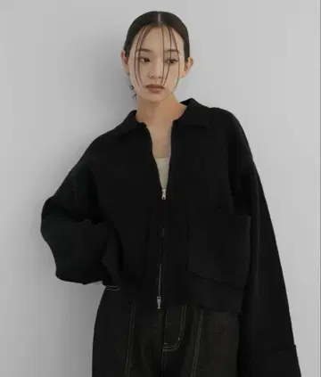 hellam 알파카 터치 바이컬러 지퍼 가디건