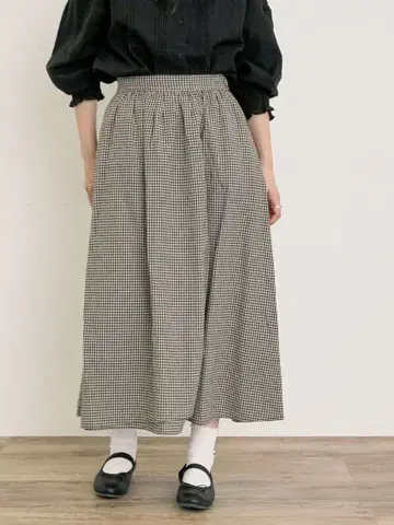 사만사 모스모스 [ Cross x Linen ] 랩 스타일 스커트