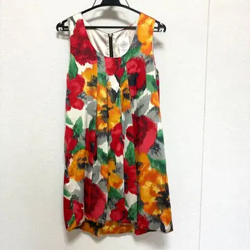 anana 꽃무늬 슬리브리스 원피스 튜닉 기장