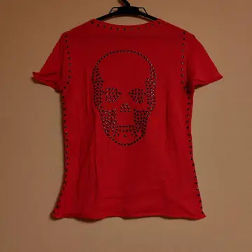 루시앙페라피네 쇼킹 핑크 스컬 디자인 T셔츠 반팔