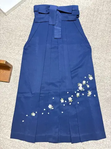 네이비 하카마 꽃무늬 자수