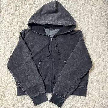 JEANASIS 다크 그레이 후드 부착 후드티 M