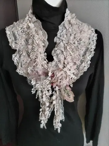 엘레강트한 레이스 스톨 꽃 모티브