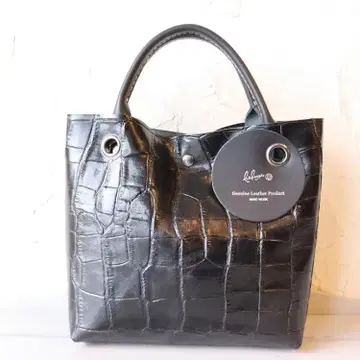 남녀 공용 악어 엠보싱 미니 백 블랙 천연 가죽 겸용 핸드메이드12131