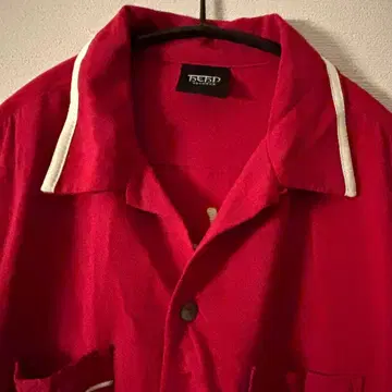 후지이 카제 Hehn Records 반팔 볼링 셔츠 S 사이즈 레드