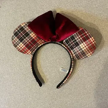 디즈니 머리띠 체크 무늬