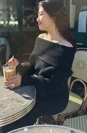 택 포함 새상품 anuans 오프숄더 내로우 니트 원피스 블랙