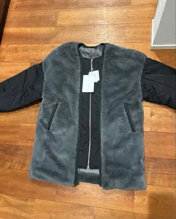 classicalelf 인조 모피 도킹 충전솜 지퍼 블루종