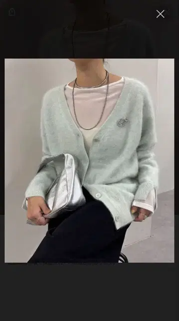 시너리 shenery 민트 캐시미어 니트 가디건