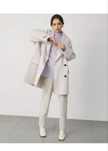 접결 하프 기장 A라인 코트 미라 오웬 아이보리 최종 가격 인하