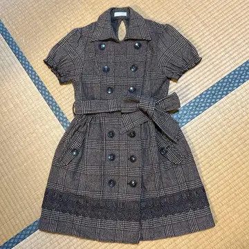 Liz Lisa 체크 무늬 반팔 미니 원피스