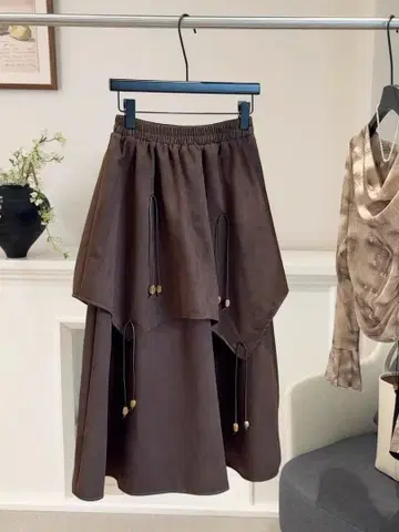 따뜻한 겨울 미디 스커트 외출 모임 데이트용 벨로아 소재