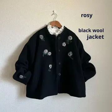 미나 페르호넨 rosy 블랙 울 자켓 코트 총 안감 핸드메이드