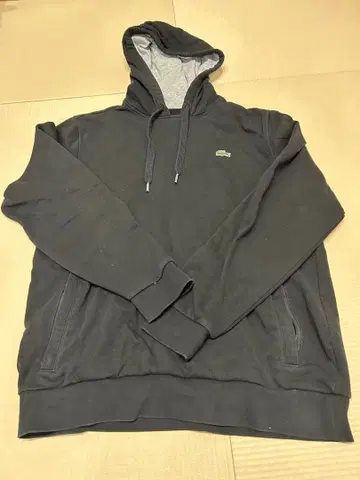 LACOSTE 블랙 검정 후드티 후드 부착 포켓 부착