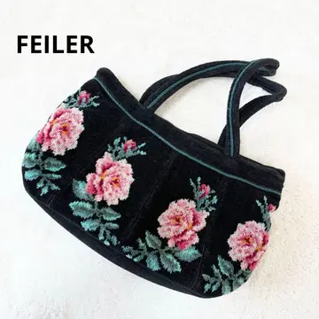 페일러 FEILER 슈니르 직조 핸드백 꽃무늬 블랙