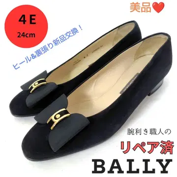 새상품급 발리 리본 블랙 스웨이드 펌프스