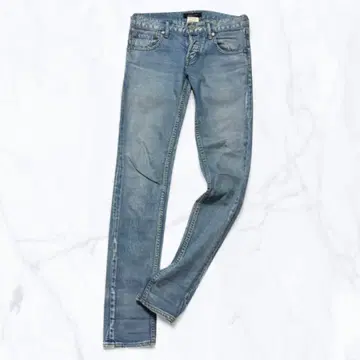 스키니 데님 팬츠 일본제 라이트 블루 슬림 워시 34