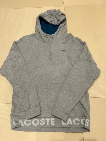 LACOSTE 그레이 후드 부착 후드티 포켓 포함