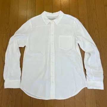 n'OrLABEL 화이트 긴팔 셔츠 포켓 부착 블라우스 화이트 셔츠