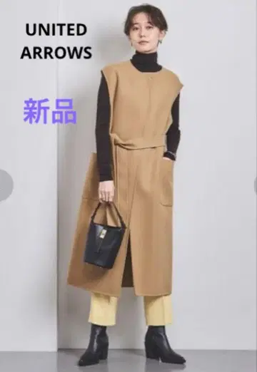 [ UNITED ARROWS ] 리버 노카라 베스트 베이지