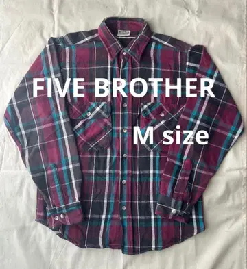90s FIVE BROTHER 플란넬 셔츠 M 사이즈 긴팔 셔츠