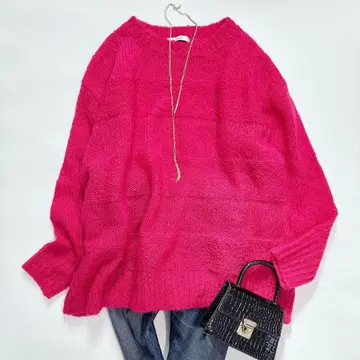 새상품급 저널 스탠다드 리룸 모헤어 MIX 보더 풀오버 F 핑크
