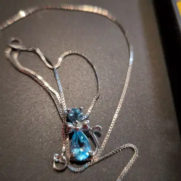 블루 토파즈 고양이 k10 목걸이 Jewelry 츠츠미