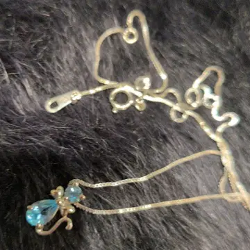 블루 토파즈 고양이 k10 목걸이 Jewelry 츠츠미