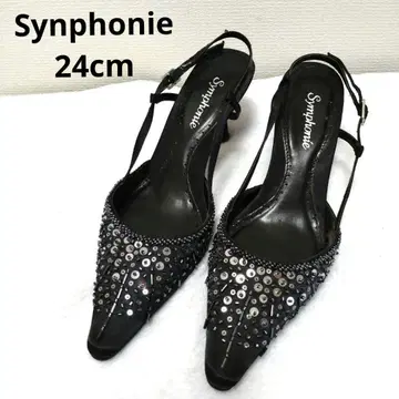 [12/20까지] 새상품급 Symphonie 비쥬 장식 슬링백 펌프스