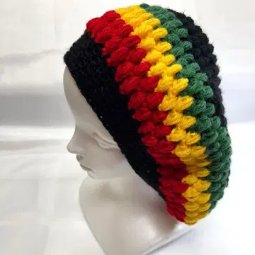 니트 탬버린 [ 대 ] 라스타 컬러 핸드메이드