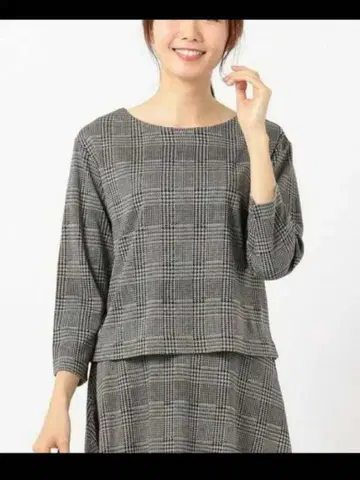 택 포함 새상품.쿠미쿄쿠 글렌체크 상의