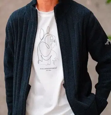 콜앤드레스폰스 니트 지퍼 블루종