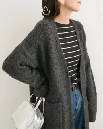 [ 미사용 ] URBAN RESEARCH DOORS 부클레 니트 가디건