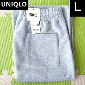 UNIQLO C 맨투맨 와이드 팬츠 그레이 기장 표준 L